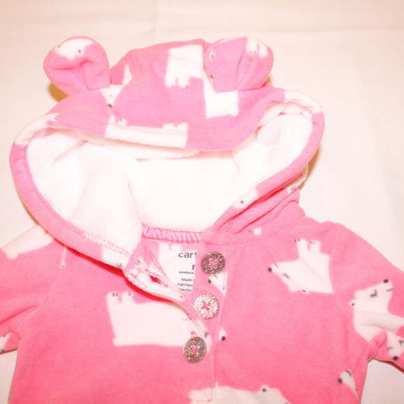 Girls/ carters fleece hoodie One Piece / nb - Picture 5 of 5